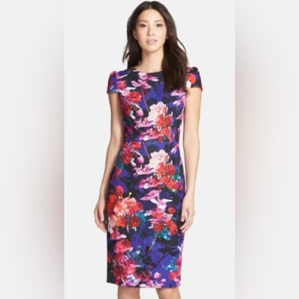 Betsey Johnson Print Stretch Midi Dress